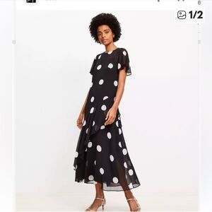 Elegant Black Polka Dot Dress